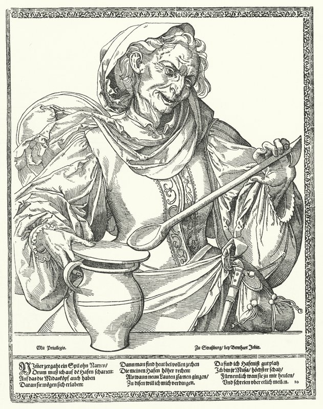 Anciana con una jarra y una cuchara de German School