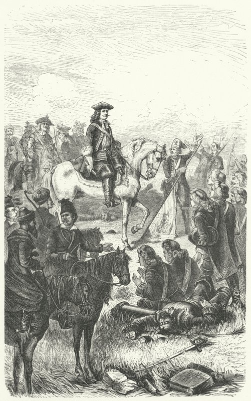 Pedro el Grande de Rusia en la Batalla de Poltava de German School