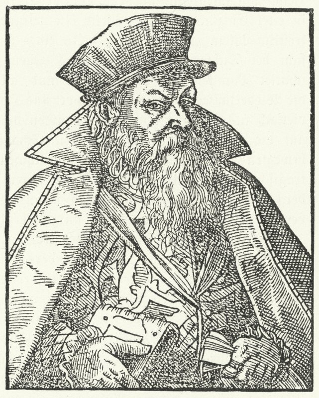 Philipp Nicodemus Frischlin, dramaturgo alemán (grabado) de German School