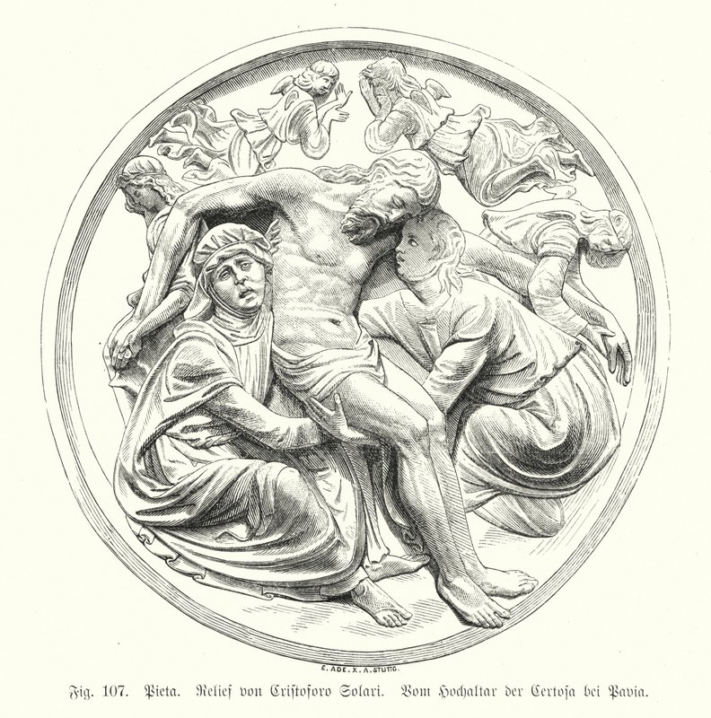 Piedad, relieve de Cristoforo Solari del Altar Mayor de la Certosa di Pavia, Italia de German School