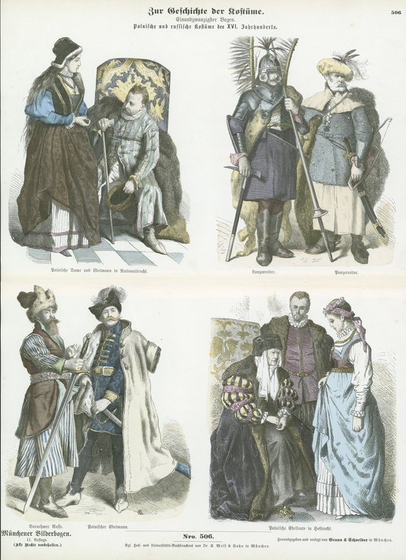 Trajes polacos y rusos, siglos XV y XVI de German School