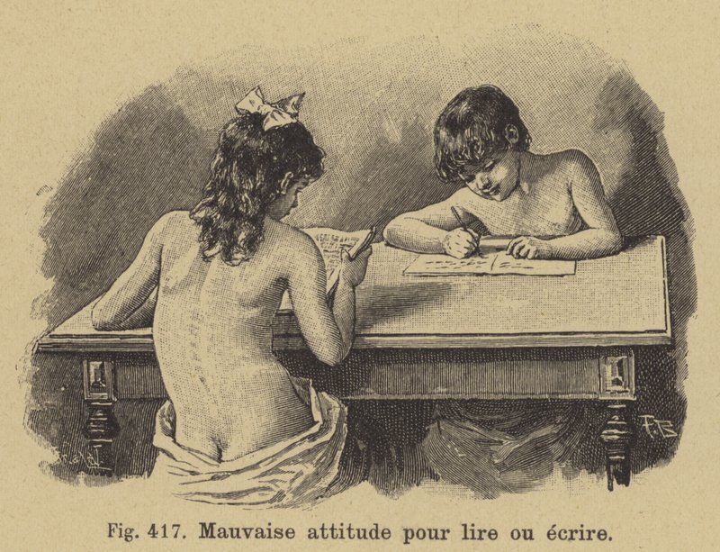 Mala postura para leer y escribir de German School