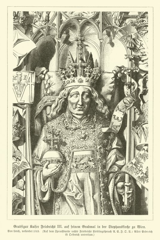 Retrato del Emperador del Sacro Imperio Romano Germánico Federico III, de su tumba en la Catedral de San Esteban, Viena de German School