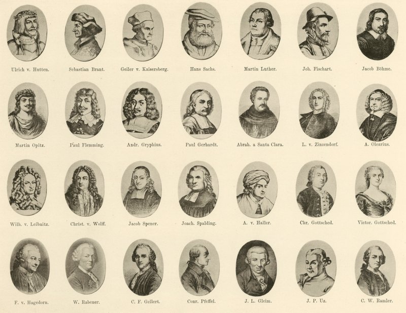 Retratos de alemanes famosos de Ritter vom Deutschen Geiste de German School