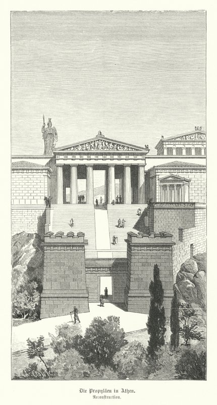 Propileos, entrada a la Acrópolis de Atenas, Grecia Antigua de German School