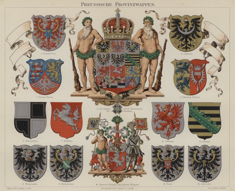 Escudos de armas provinciales prusianos de German School