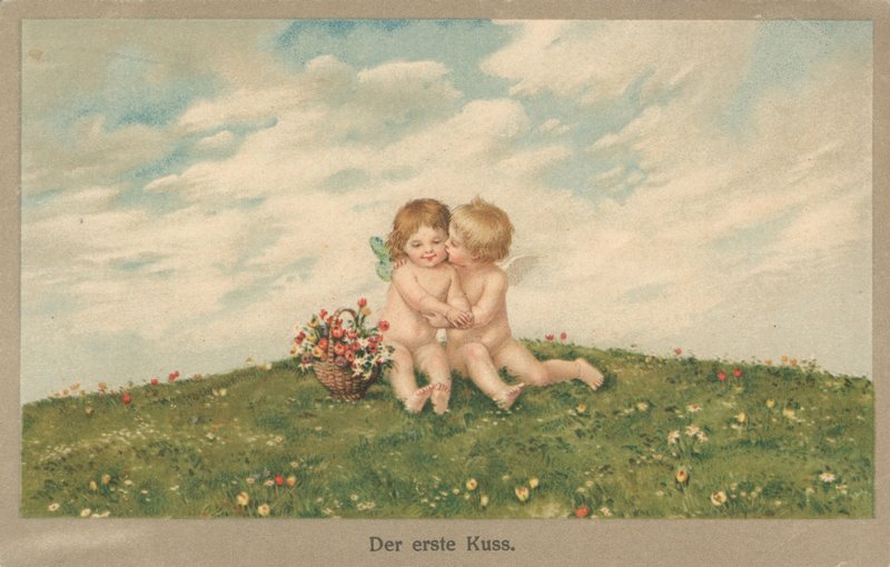 Putti besándose de German School