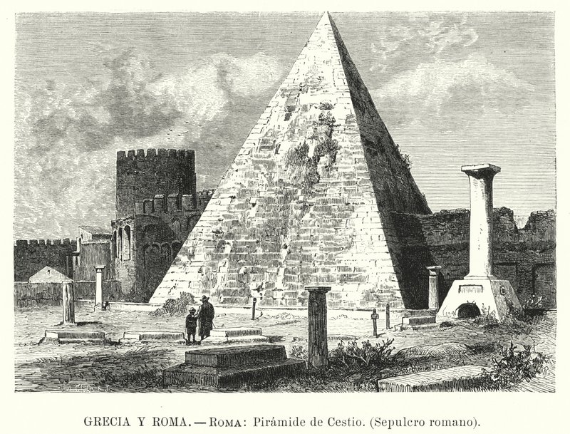 Pirámide de Cestio, tumba de Gaius Cestius, Roma de German School