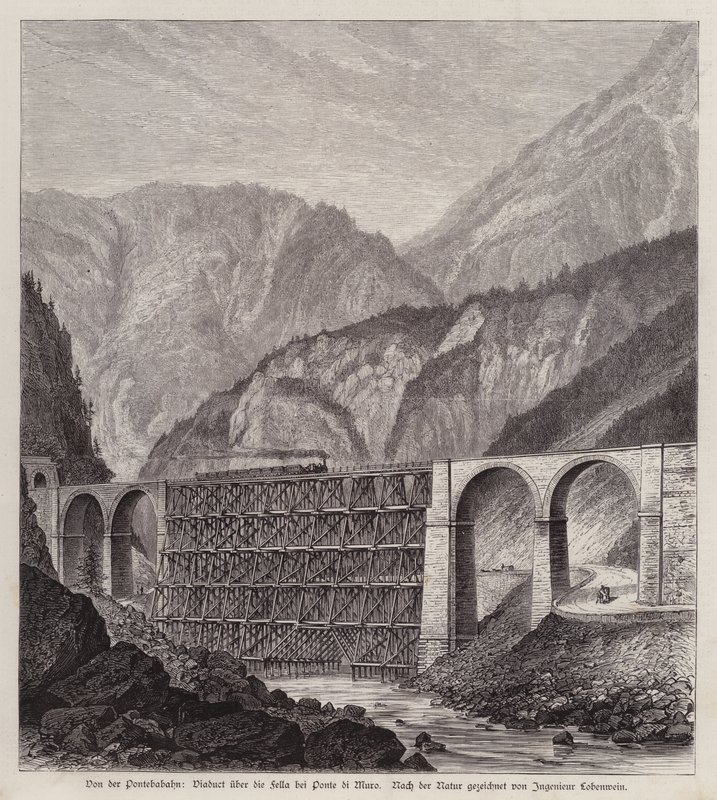 Viaducto ferroviario sobre el río Fella en Ponte di Muro, Friuli, Italia de German School