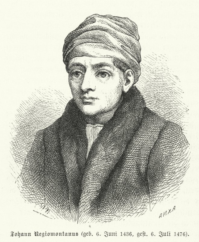 Regiomontanus, matemático y astrónomo renacentista alemán (grabado) de German School