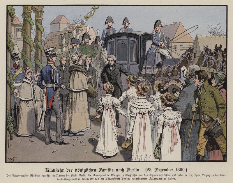 Regreso de la familia real prusiana a Berlín, 23 de diciembre de 1809 de German School
