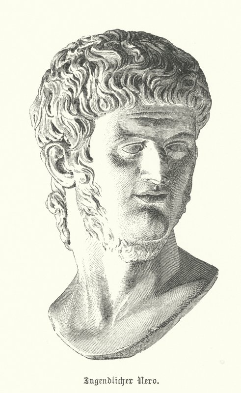 Emperador romano Nerón en su juventud (grabado) de German School