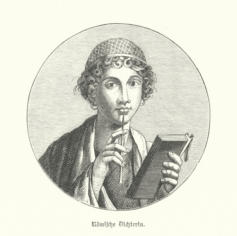 Poetisa romana (grabado) de German School
