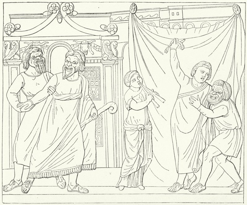 Escena de teatro romano, posiblemente de Andria, una obra de Terencio de German School