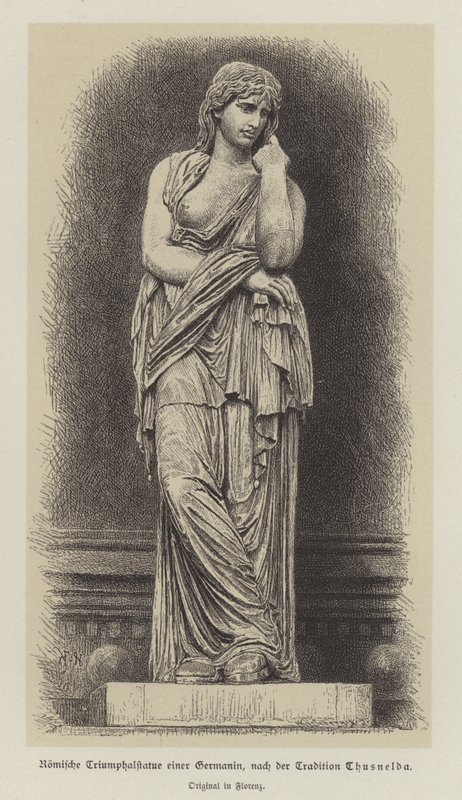 Estatua triunfal romana de una mujer germánica de German School