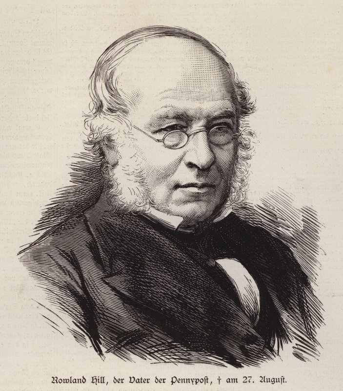 Rowland Hill, reformador británico del servicio postal e inventor del sello postal de German School