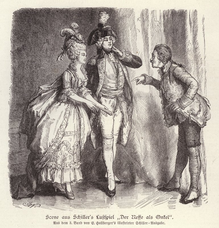 Escena de la comedia Der Neffe als Onkel (El sobrino como tío) de Friedrich Schiller de German School
