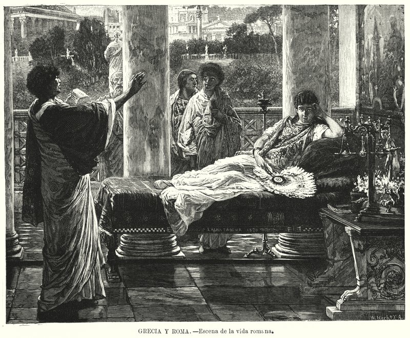 Escena de la vida en la Antigua Roma de German School