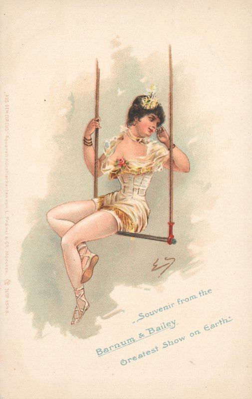 Recuerdo del Barnum & Bailey Greatest Show on Earth (litografía en color) de German School