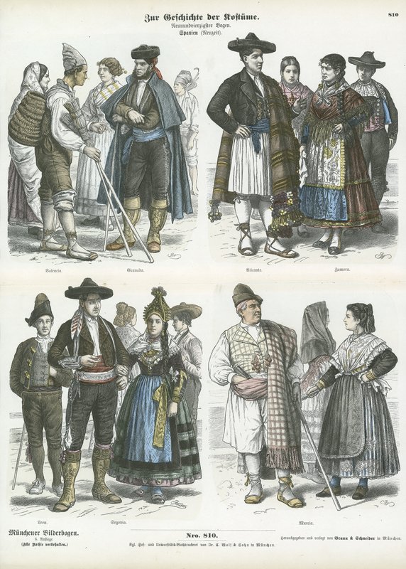 Trajes regionales españoles, siglo XIX de German School
