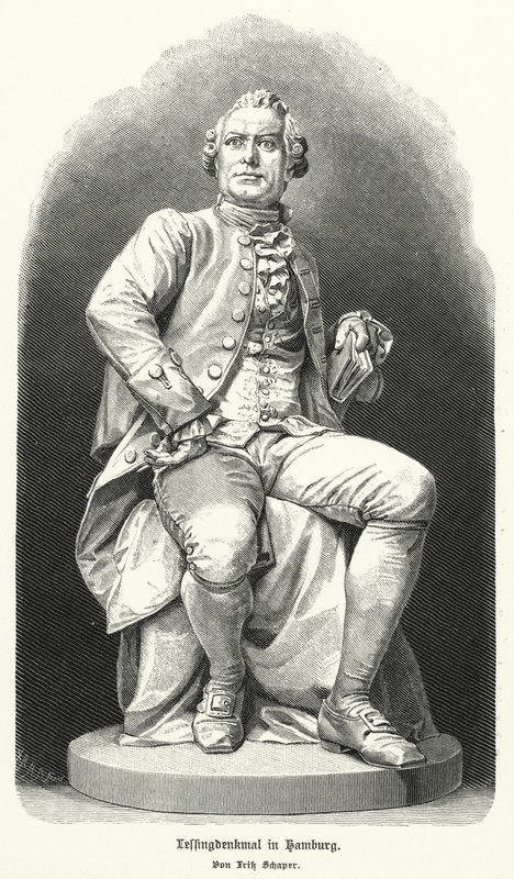 Estatua en Hamburgo de Fritz Schaper del dramaturgo y filósofo alemán Gotthold Ephraim Lessing de German School