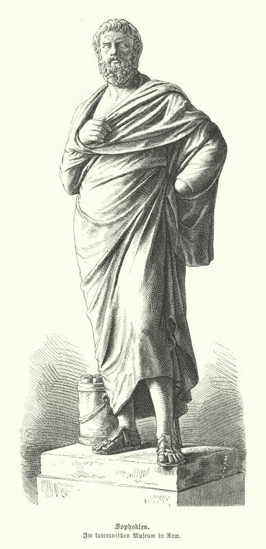 Estatua de Sófocles, dramaturgo griego antiguo de German School