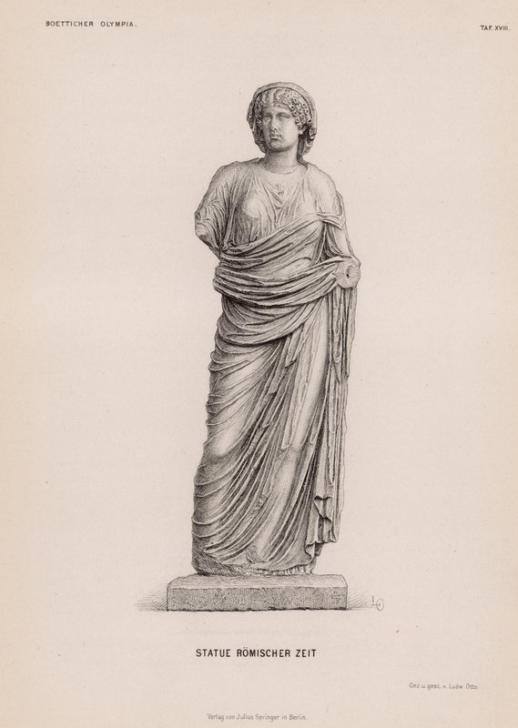Estatua del período romano de Olimpia, Grecia de German School