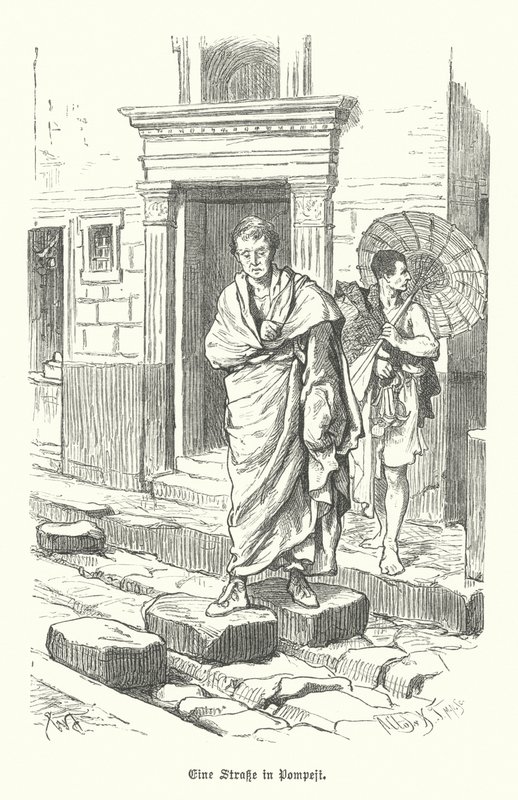 Calle en la antigua ciudad romana de Pompeya de German School