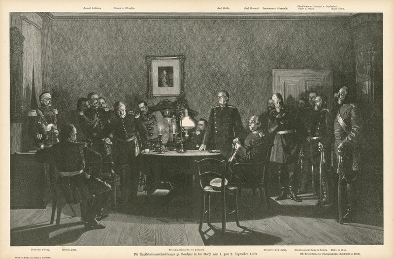 Negociaciones de rendición en Donchery, Francia, 1-2 de septiembre de 1870 de German School