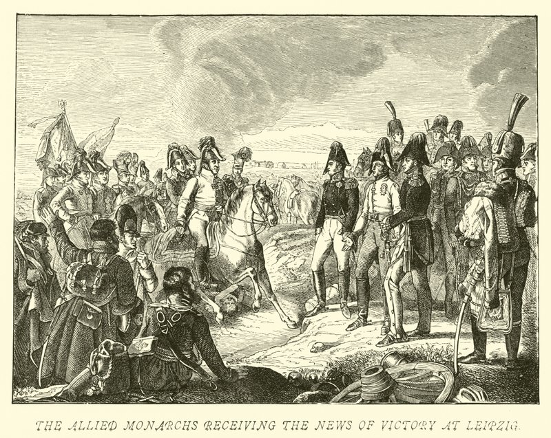 Los monarcas aliados recibiendo la noticia de la victoria en Leipzig de German School