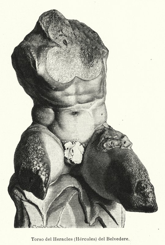 El Torso del Belvedere, escultura romana tradicionalmente creída como una representación de Hércules de German School