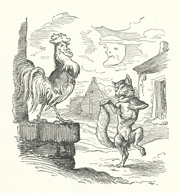 El Gallo y el Zorro (grabado) de German School