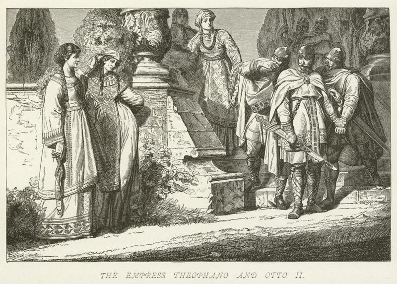 La emperatriz Teófano y Otón II de German School