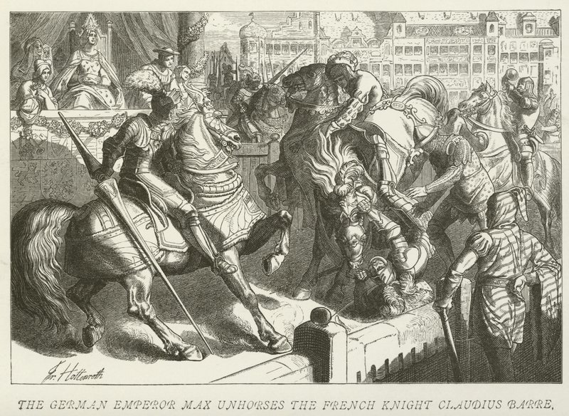 El Emperador Alemán Maximiliano desmonta al Caballero Francés Claudio Barre de German School