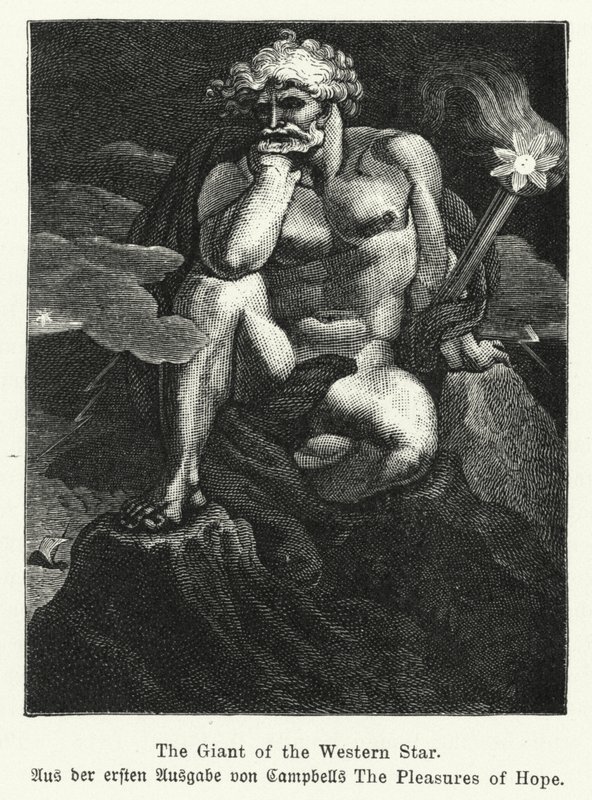 El gigante de la estrella occidental, ilustración de la primera edición del poeta escocés Thomas Campbell