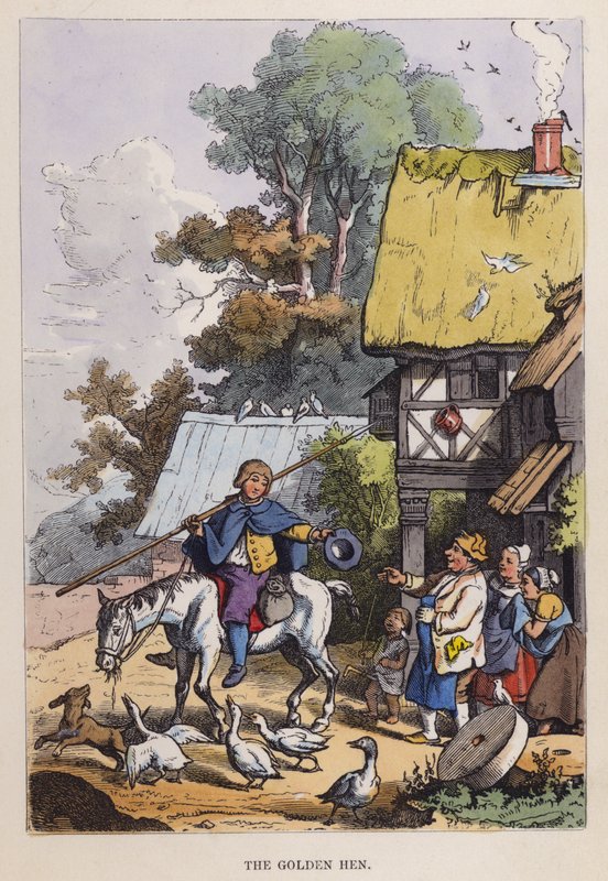 La Gallina Dorada (litografía en color) de German School