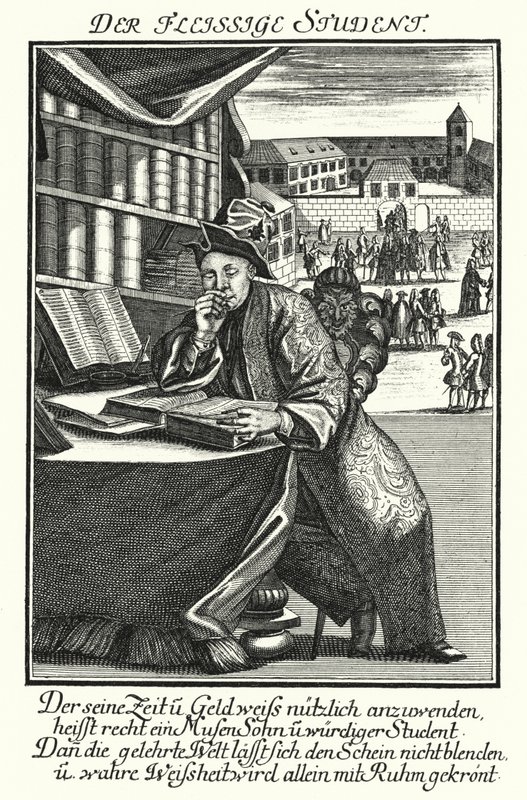 El estudiante trabajador (grabado) de German School
