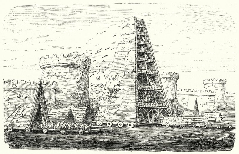La Helepolis de Demetrio I de Macedonia (grabado) de German School