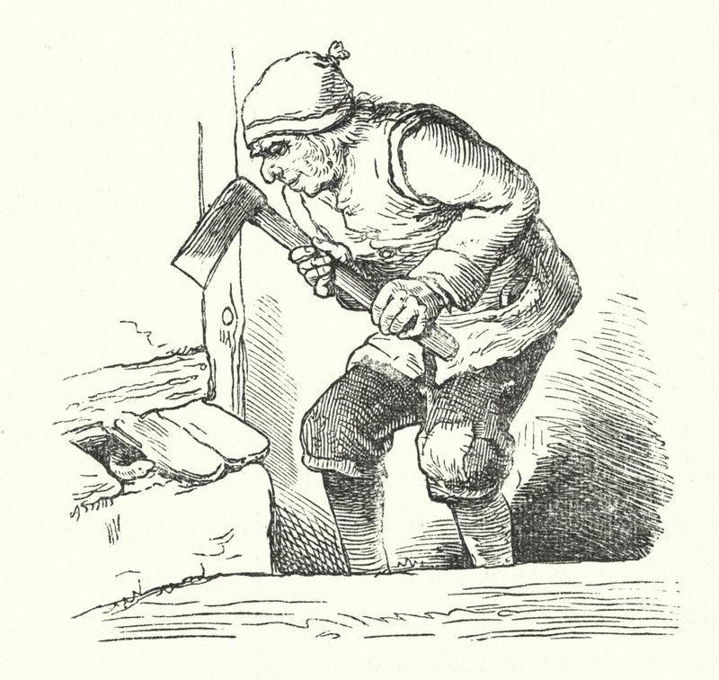 El Hombre y la Serpiente (grabado) de German School