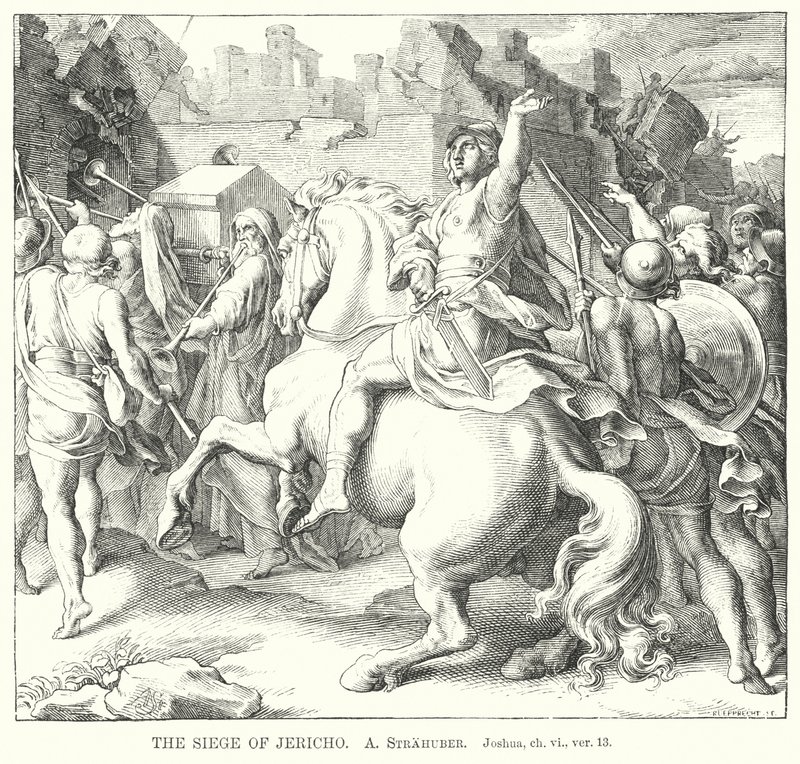 El asedio de Jericó, Josué, cap. vi, ver 13 (grabado) de German School