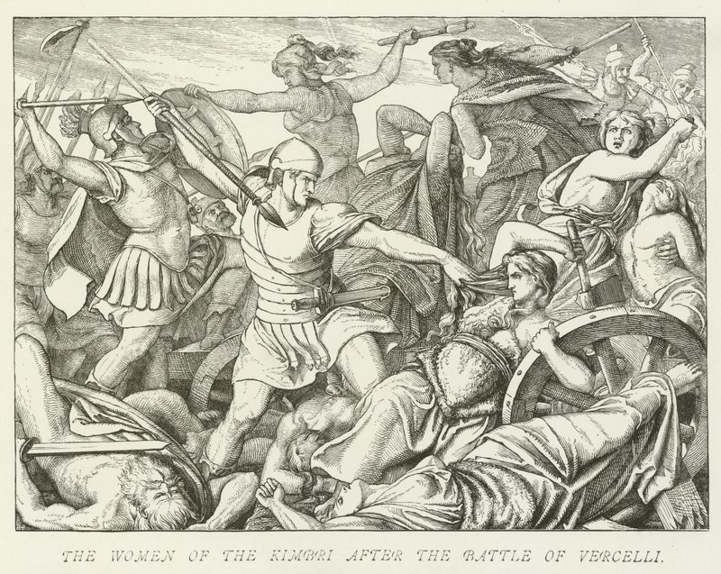 La mujer de los Kimbri después de la batalla de Vercelli de German School