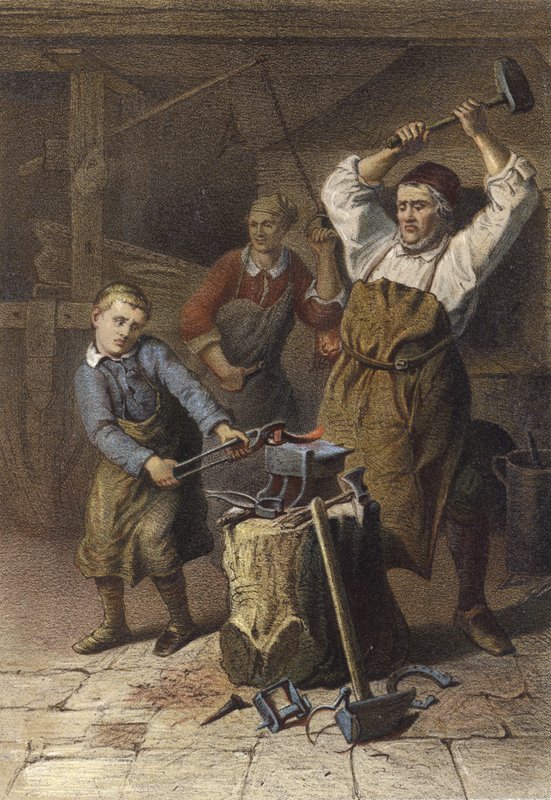 El aprendiz de herrero aprensivo de German School