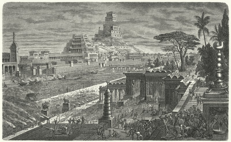 La caída de Babilonia ante los persas, 540 a.C. de German School