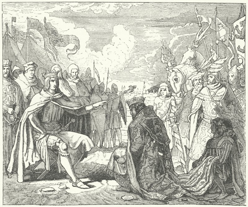 La restauración de Ottokar II como rey de Bohemia por Rodolfo de Habsburgo de German School
