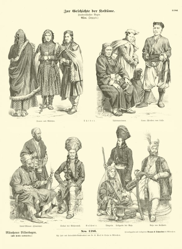 Trajes tibetanos y cachemires de German School