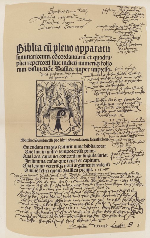 Página de título de la biblia de Martín Lutero de German School