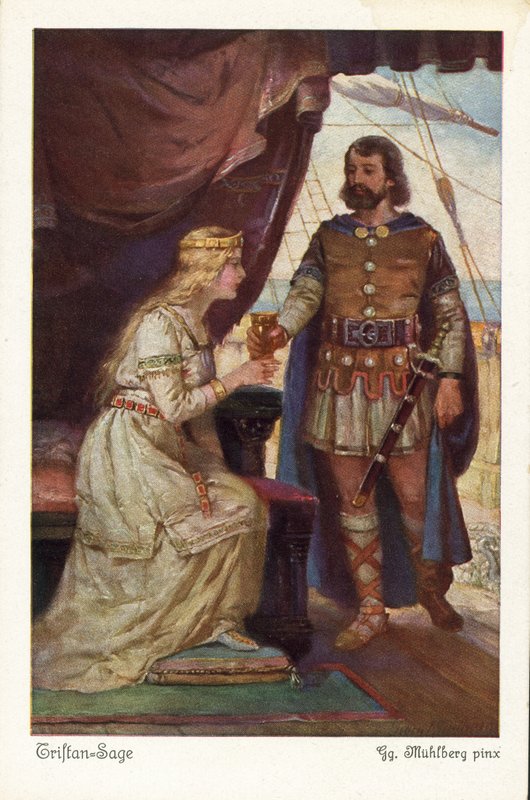 Tristán entrega a Isolda la poción de amor de German School