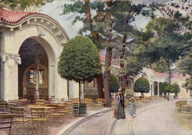 Café vienés, jardín zoológico de Berlín, Alemania (litografia en color) de German School