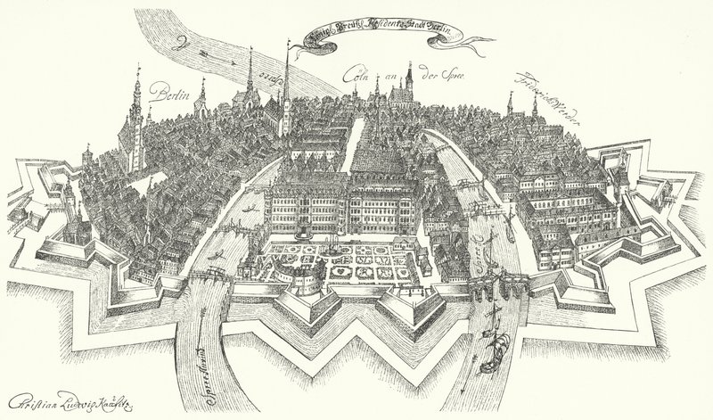 Vista de Berlín del siglo XVII de German School