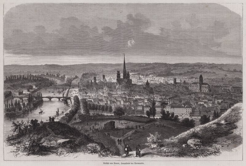 Vista de Rouen, Normandía, Francia de German School